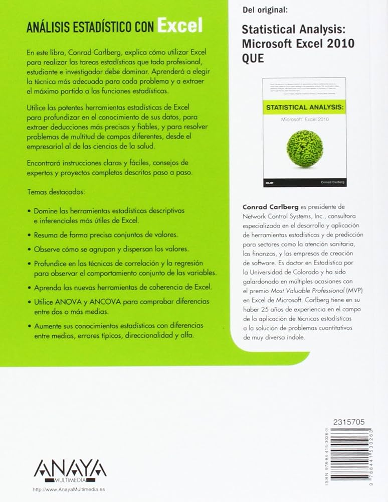 analisis estadistico en excel